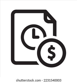 Cash file icon. Business and finance file icon. Vector and glyph