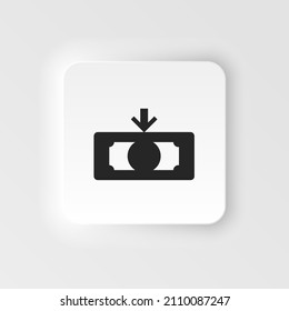 Cash, finance, money neumorphic style vector icon. Simple element illustration from UI concept. Cash, finance, money neumorphic style vector icon. Finance concept vector illustration.