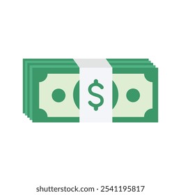 cash flat color illustration vector