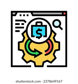 Farbsymbol für die Cashflow-Analyse, Vektorgrafik. Kennzeichen für die Cashflow-Analyse. einzelne Symbolillustration