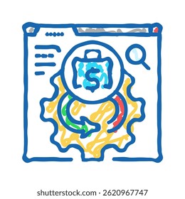 cash flow analysis doodle icon sketch vector. cash flow analysis sign. isolated symbol illustration