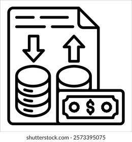 Cash Flow Analysis Icon Element For Design