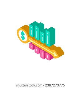 Analyse der Cashflows isometrischer Icon Vektor. Kennzeichen für die Cashflow-Analyse. einzelne Symbolillustration