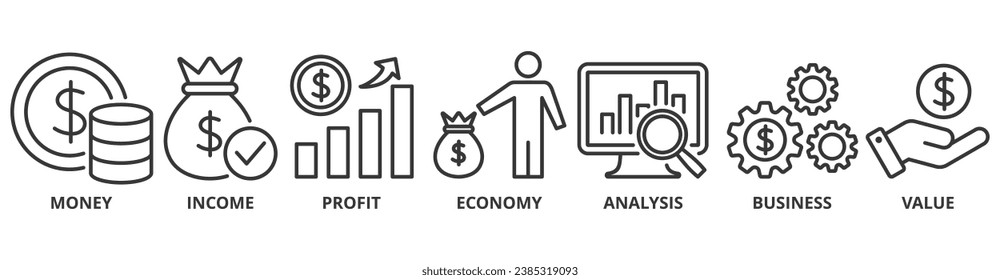 Cash flow banner web icon vector illustration concept for business and finance circulation with icon of money, income, profit, economy, analysis, business, and value