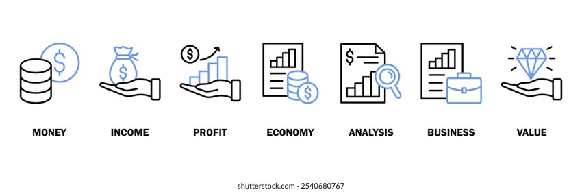 Cash flow banner web icon vector illustration concept for business and finance circulation with icon of money, income, profit, economy, analysis, business, and value