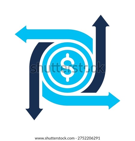 Cash Flow Boost Icon Glyph Color Style