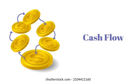 cash flow. caoin money flow arrow. template vector illustration 