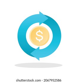 Cash flow colored icon for your web site design, logo, app, UI Vector EPS 10. 