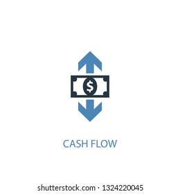 cash flow concept 2 colored icon. Simple blue element illustration. cash flow concept symbol design. Can be used for web and mobile UI/UX
