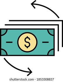 Cash Flow Concept, Turnover Vector Icon Design, Financier and investors Symbol on White Background, Business Capitalism and Finance Sign,