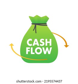 Cash flow. Dollar bill. Investment fund flow. Currency exchange. Vector stock illustration.