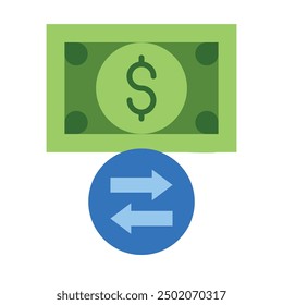Cash Flow Flat Icon Design For Personal nad Commercial Use