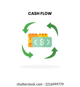 Cash Flow flat icon. Vector illustration on white background. Can used for digital product, presentation, UI and many more.