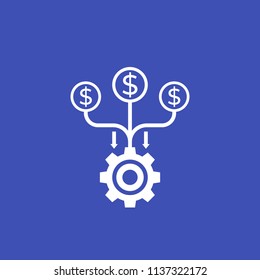 cash flow, funds, costs optimization vector icon