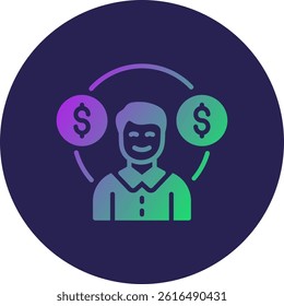 Cash flow Glyph Circle Gradient Icon