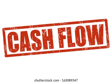 Cash flow grunge rubber stamp on white, vector illustration