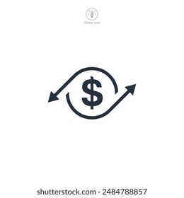 Cash Flow Icon. Business Financial theme symbol vector illustration isolated on white background