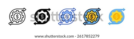 Cash Flow Icon Collection With Multiple Styles