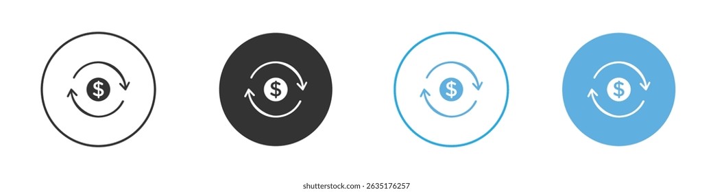 Cash flow icon Editable flat style, illustration icons