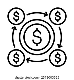 Cash Flow Icon Element For Design