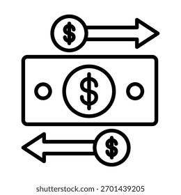 Cashflow-Symbolelement für Design und Vektor