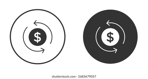 Icono de flujo de efectivo ilustraciones planas. Arte vectorial.