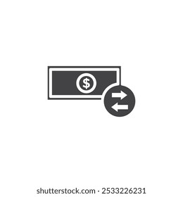 Cash flow icon Flat simple outline set