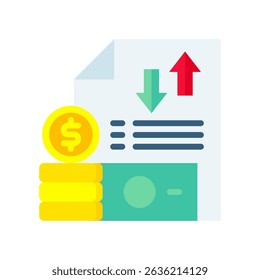 Cash Flow Icon Flat Vector Illustration