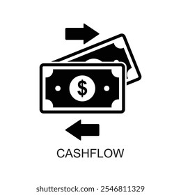 Cashflow-Symbol, Finanzierungssymbol-Vektor