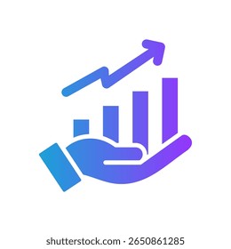 Cash Flow Icon Glyph Gradient Vector Illustration
