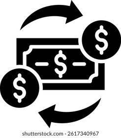 Cash Flow Icon Glyph Vector Illustration