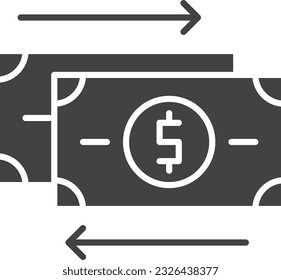 Imagen del icono Flujo de efectivo. Adecuado para aplicaciones móviles.