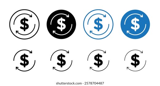 Cash flow icon Isolated flat vector in outline