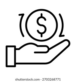 Cash Flow Icon Line Design Vector Illustration