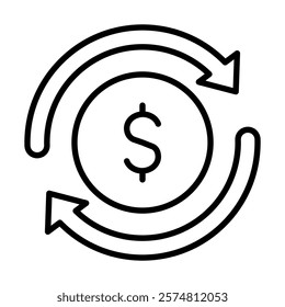 Cash Flow icon line vector illustration