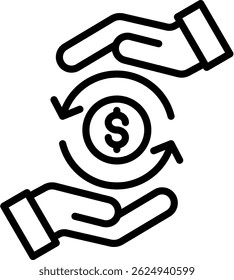 Cash Flow Icon Line Vector Illustration
