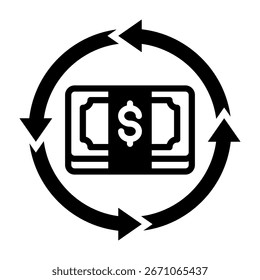 Cashflow-Symbol gemischter Stil, Vektorgrafik