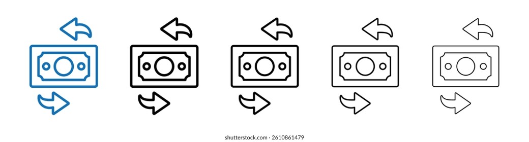 cash flow icon Outline vector logo for web ui