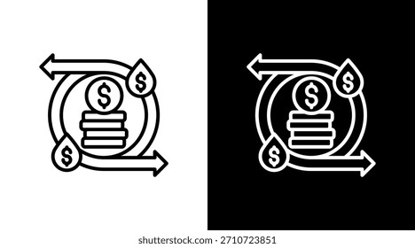 Flujo de efectivo con diseño de conjunto de iconos