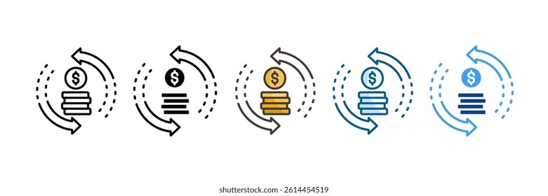Cash Flow Icon Set Multiple Style Collection