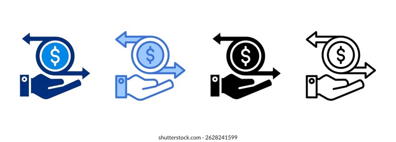 Cash Flow Icon Set Multiple Style Vector Illustration