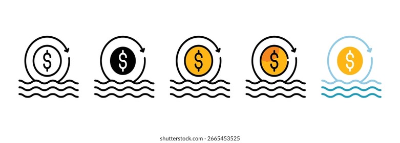 Cash Flow Icon Set Multiple Style Collection