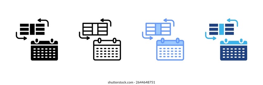 Cash Flow icon sheet multiple style collection