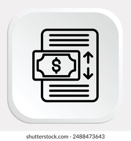 Icono de flujo de efectivo - Seguimiento del movimiento de dinero dentro y fuera de un negocio