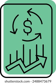 Cash Flow Icon - Tracking the Movement of Money In and Out of a Business