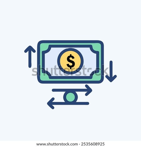 Cash Flow icon vector art image.