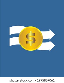 Cash flow icon vector design for economic, business, background, etc