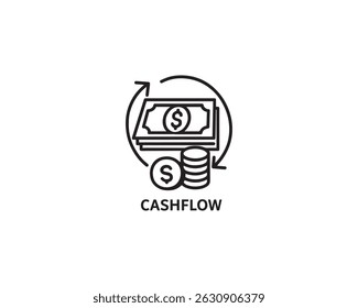 Ilustración de diseño de Vector de icono de flujo de efectivo