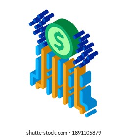 vector de icono de flujo de efectivo. signo de flujo de caja isométrico. ilustración de símbolo aislado de color