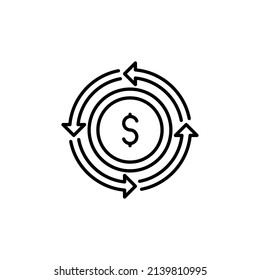 Cashflow-Symbol in Vektorgrafik. Logotyp